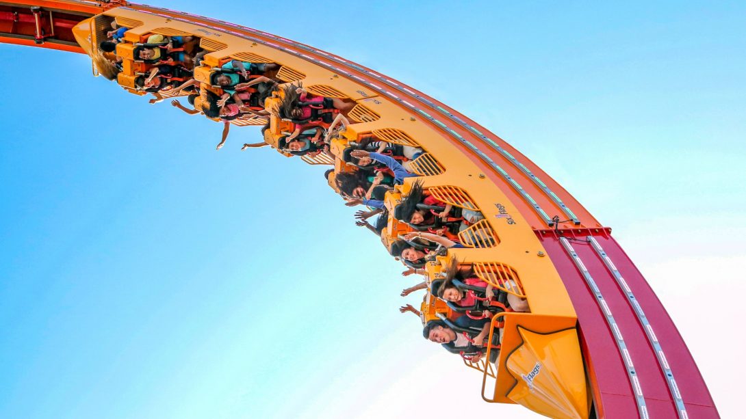 Image of Six Flags roller coaster